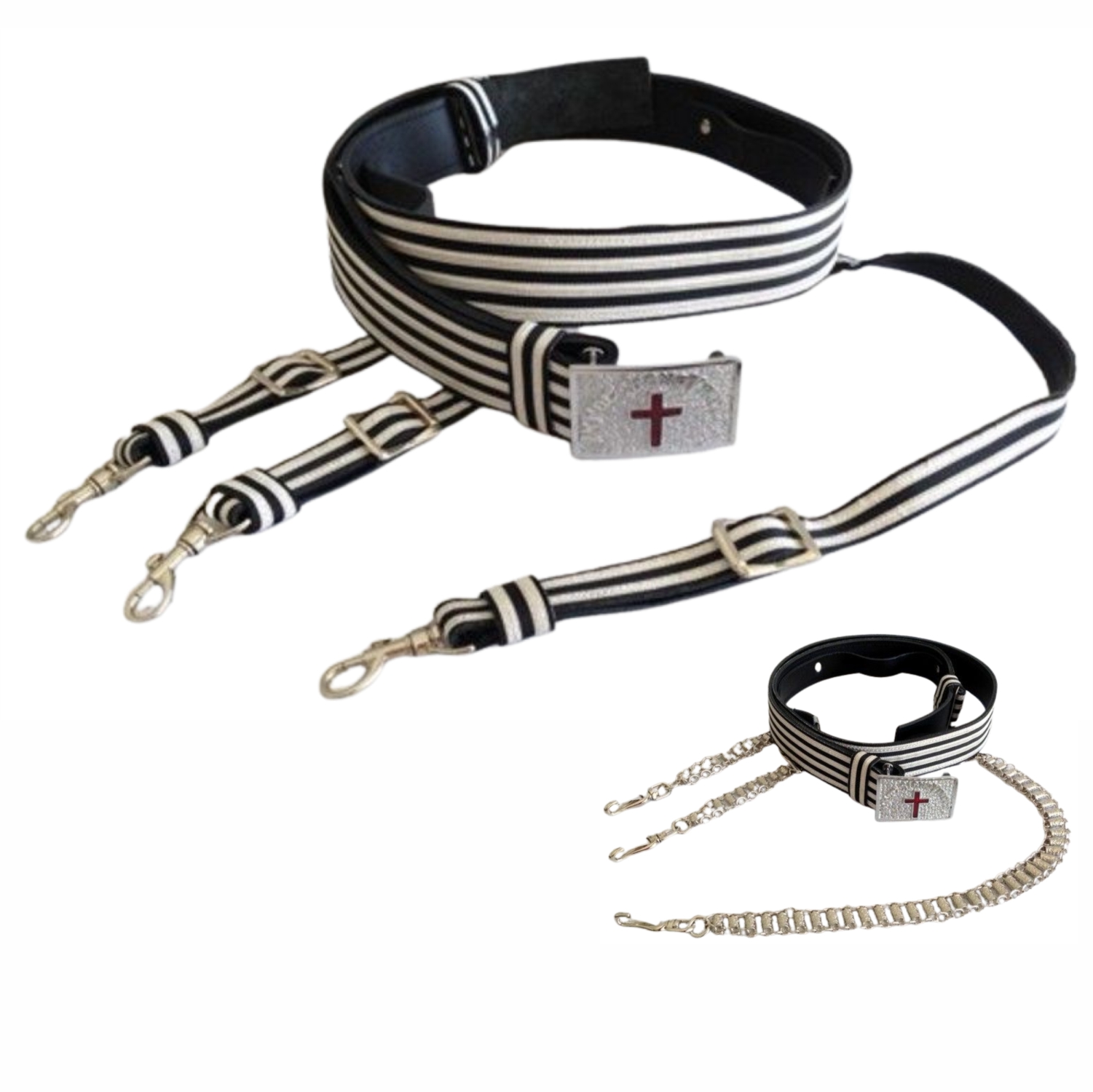 Sir Knight Templar Commandery Regalia Belt – Black & Silver Finish