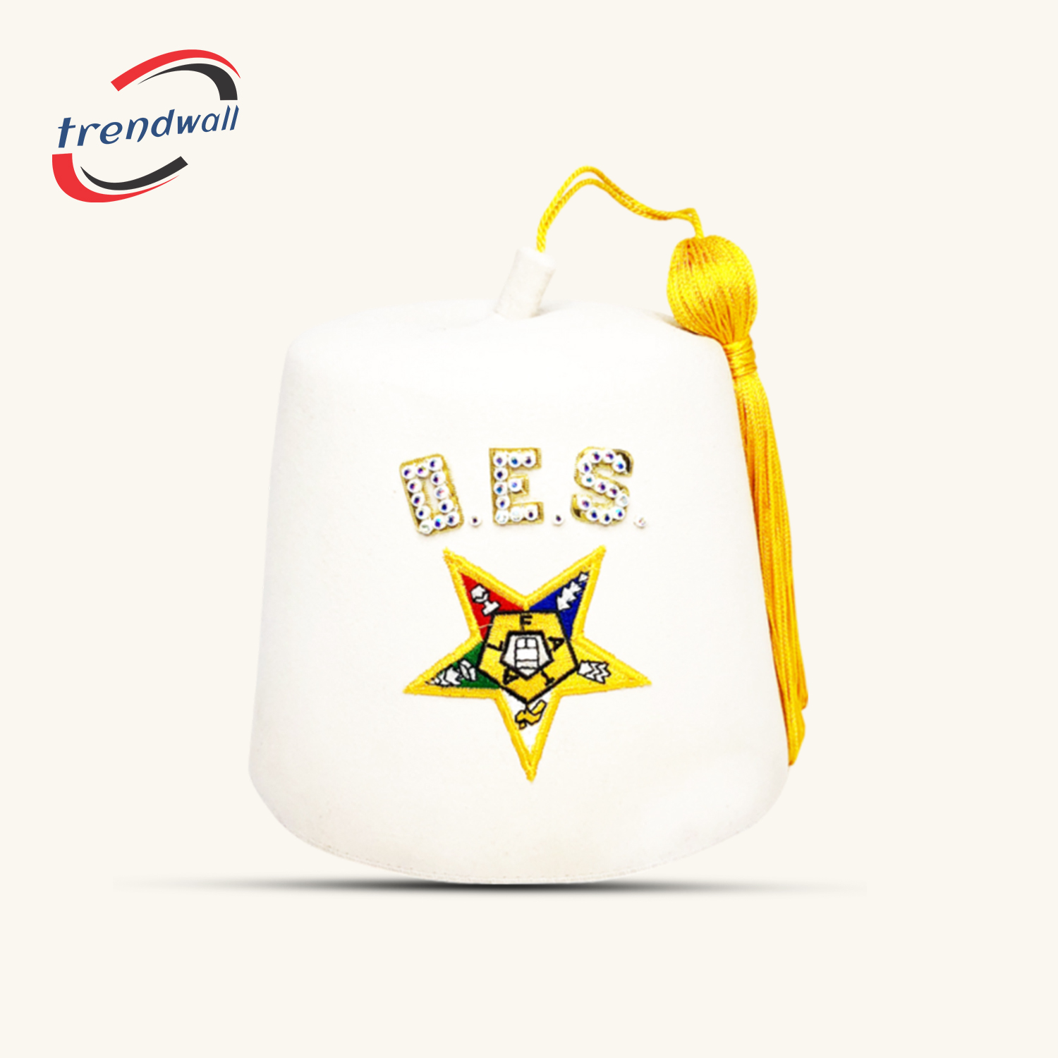 Masonic OES Single row Easte Star jeweled fez