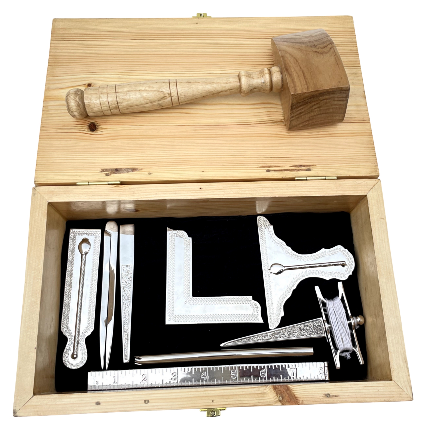 Masonic Gavel, Natural Acacia wood Handcraft Gavel with Wooden Box