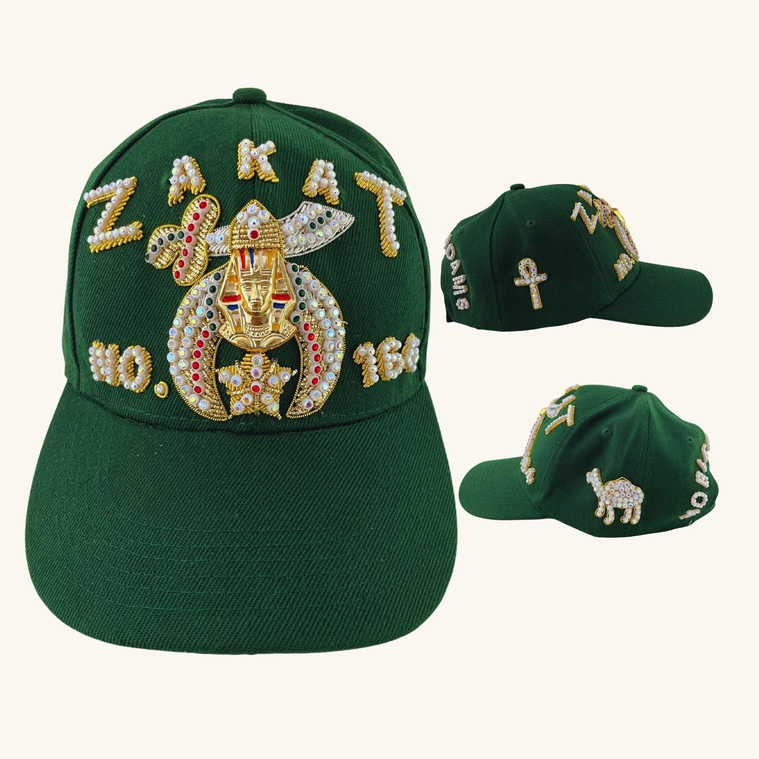 Shriners Masonic Baseball Cap – Custom Temple Name With Side Emblems