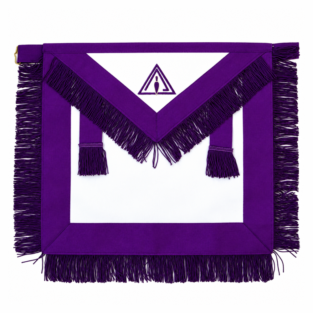 Member Council Apron - White & Purple with Fringe Tassels