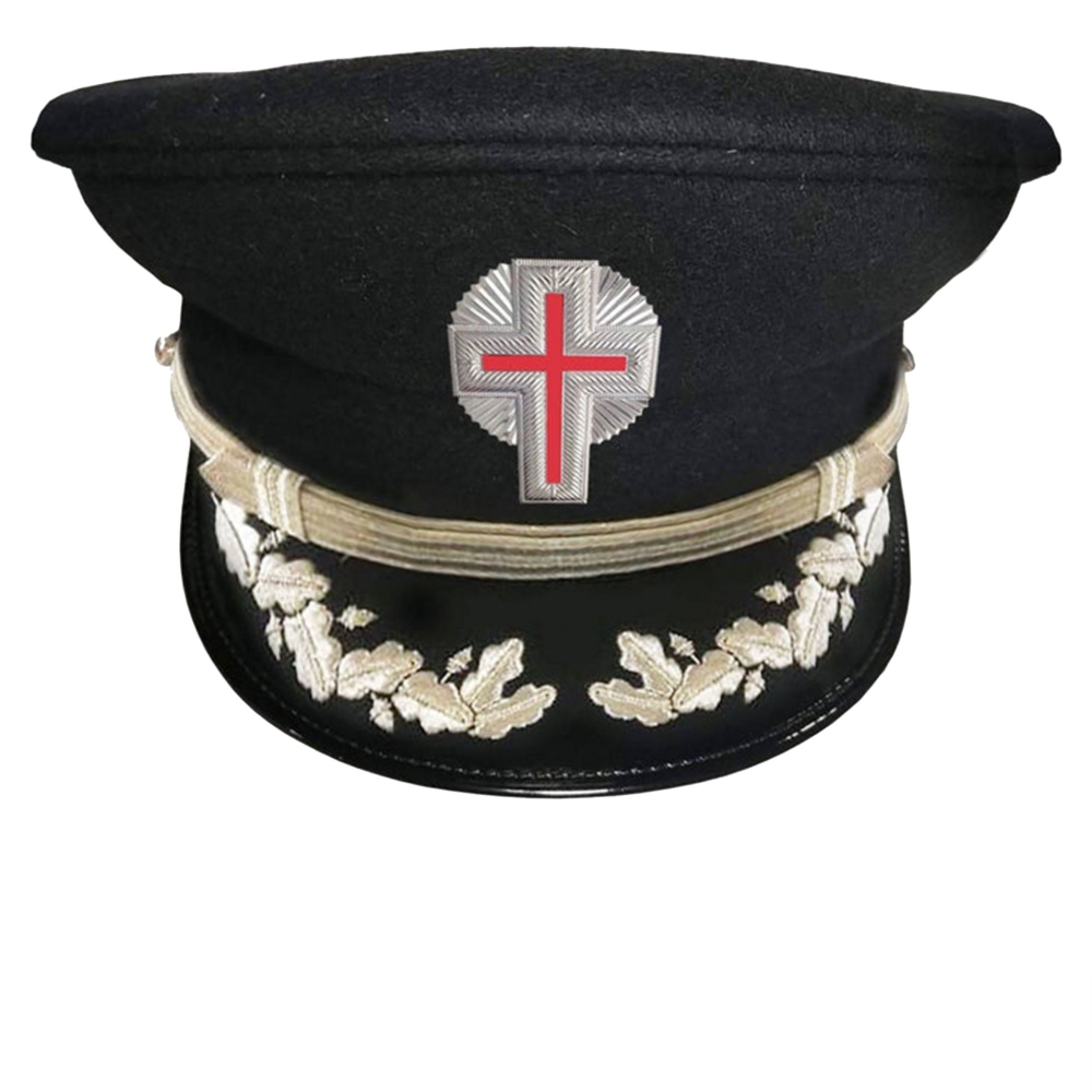 SIR KNIGHT Knights Templar Commandery Fatigue Cap with Silver Vinework