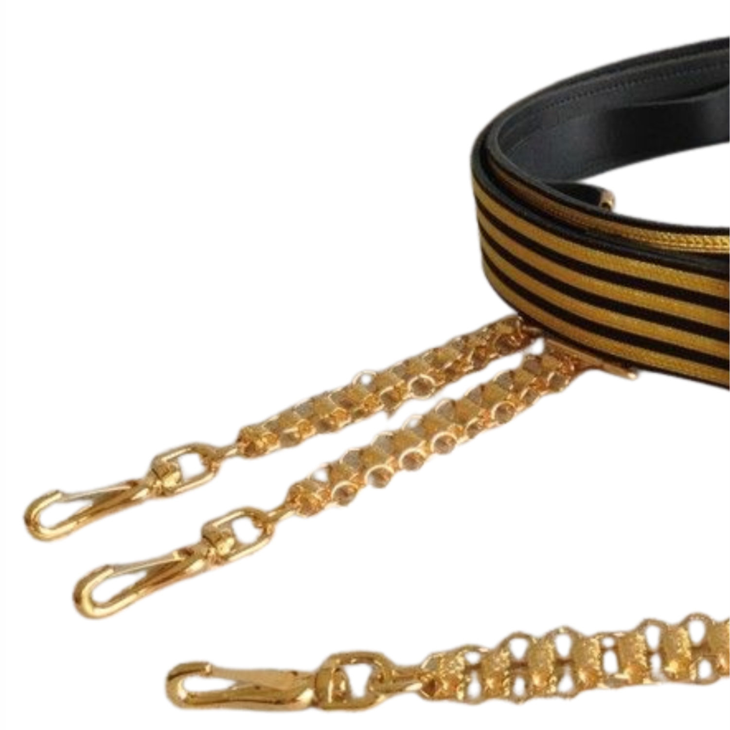 Past Commander Knights Templar Commandery Regalia Belt – Black & Gold Lace Edition