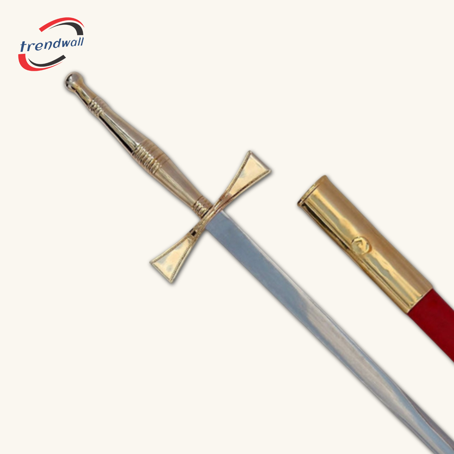 Masonic Sword - Gold Hilt with Red Scabbard