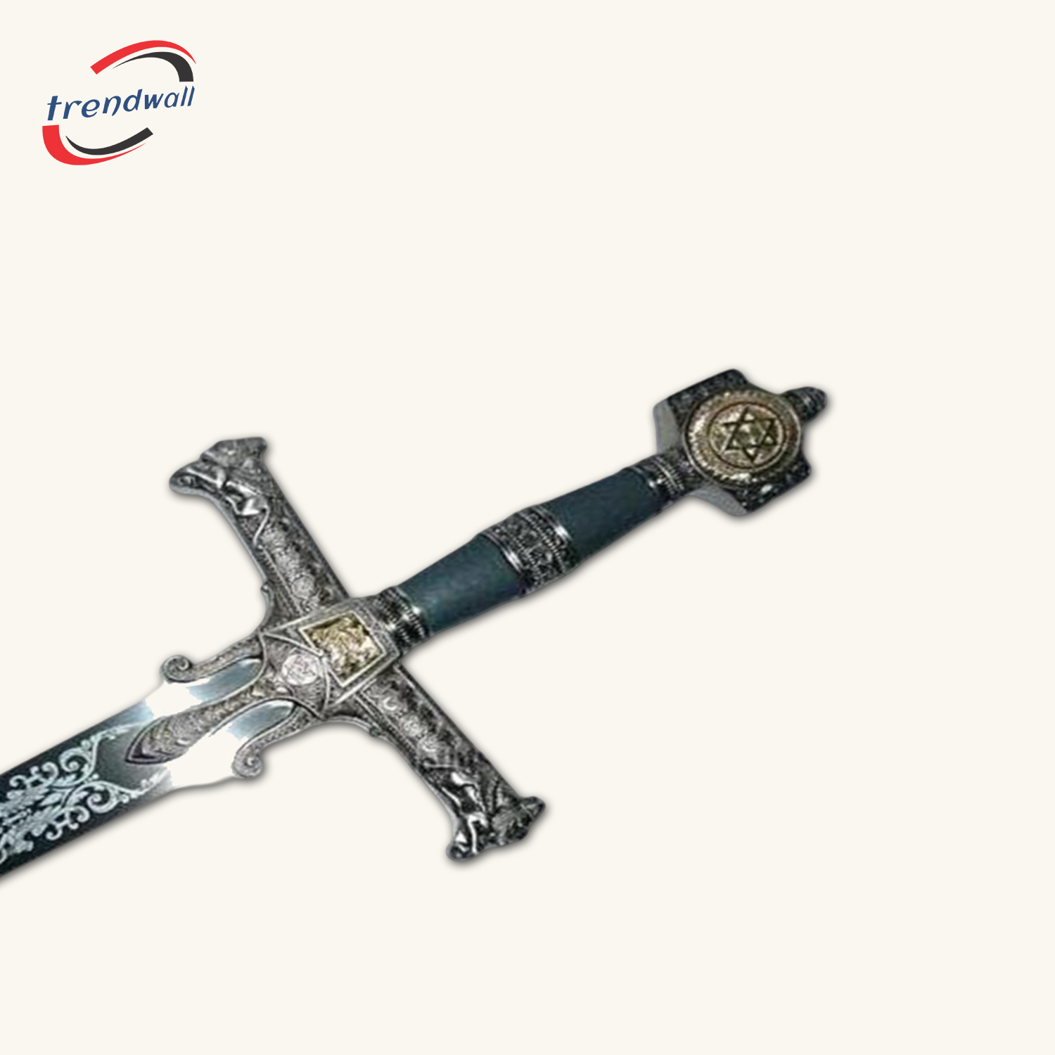 Knights Templar Commandery Sword - Silver Ark of the Covenant + Plaque