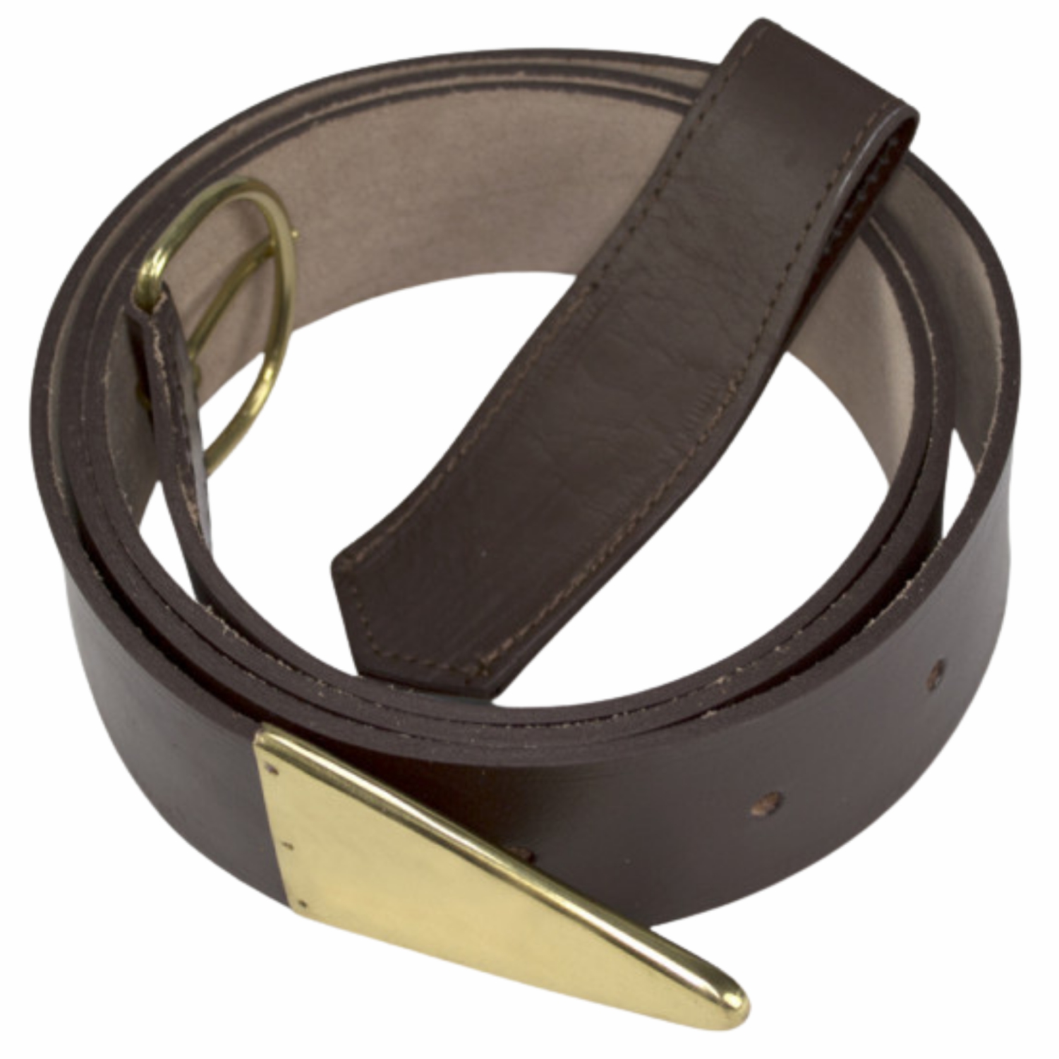 Knights Templar Cowhide Brown Leather Belt