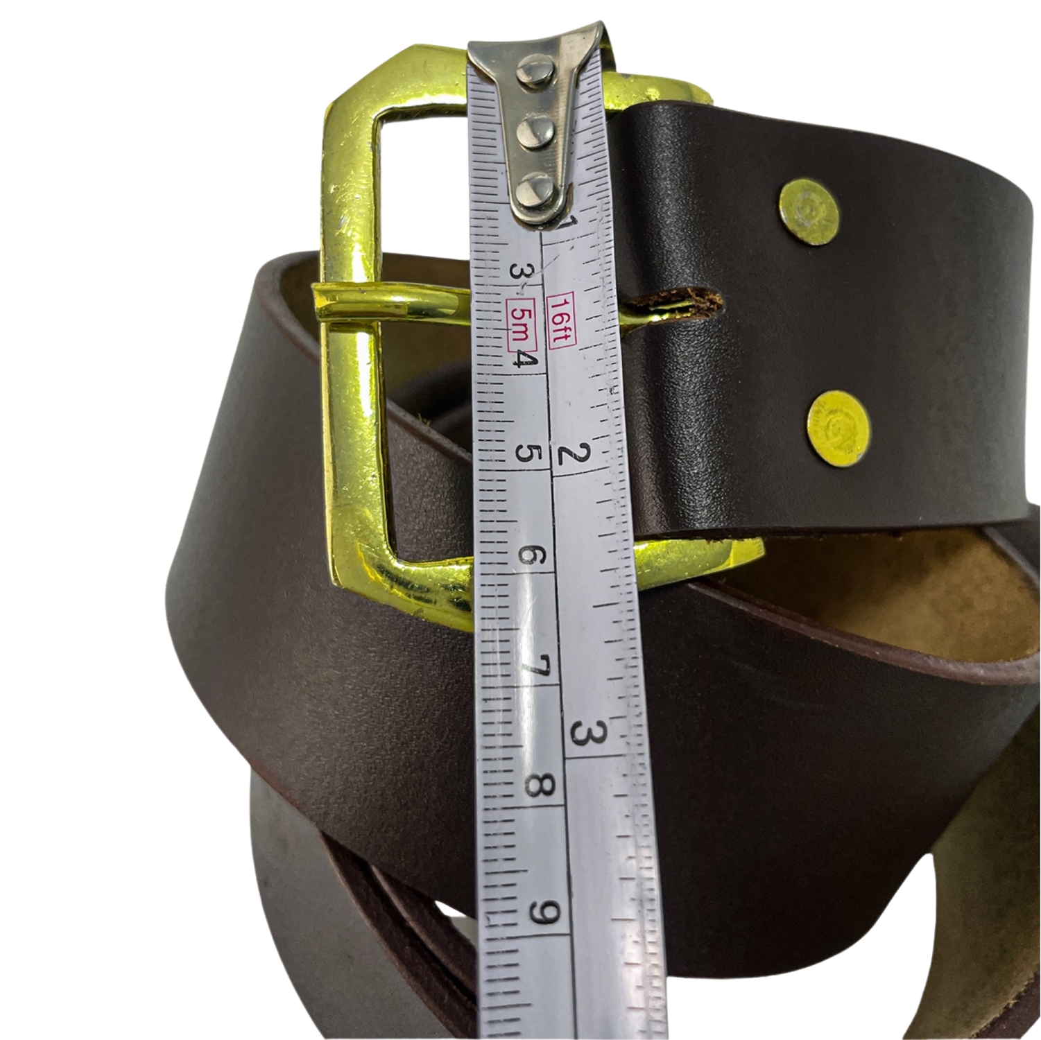 Knights Templar Cowhide Brown Leather Belt