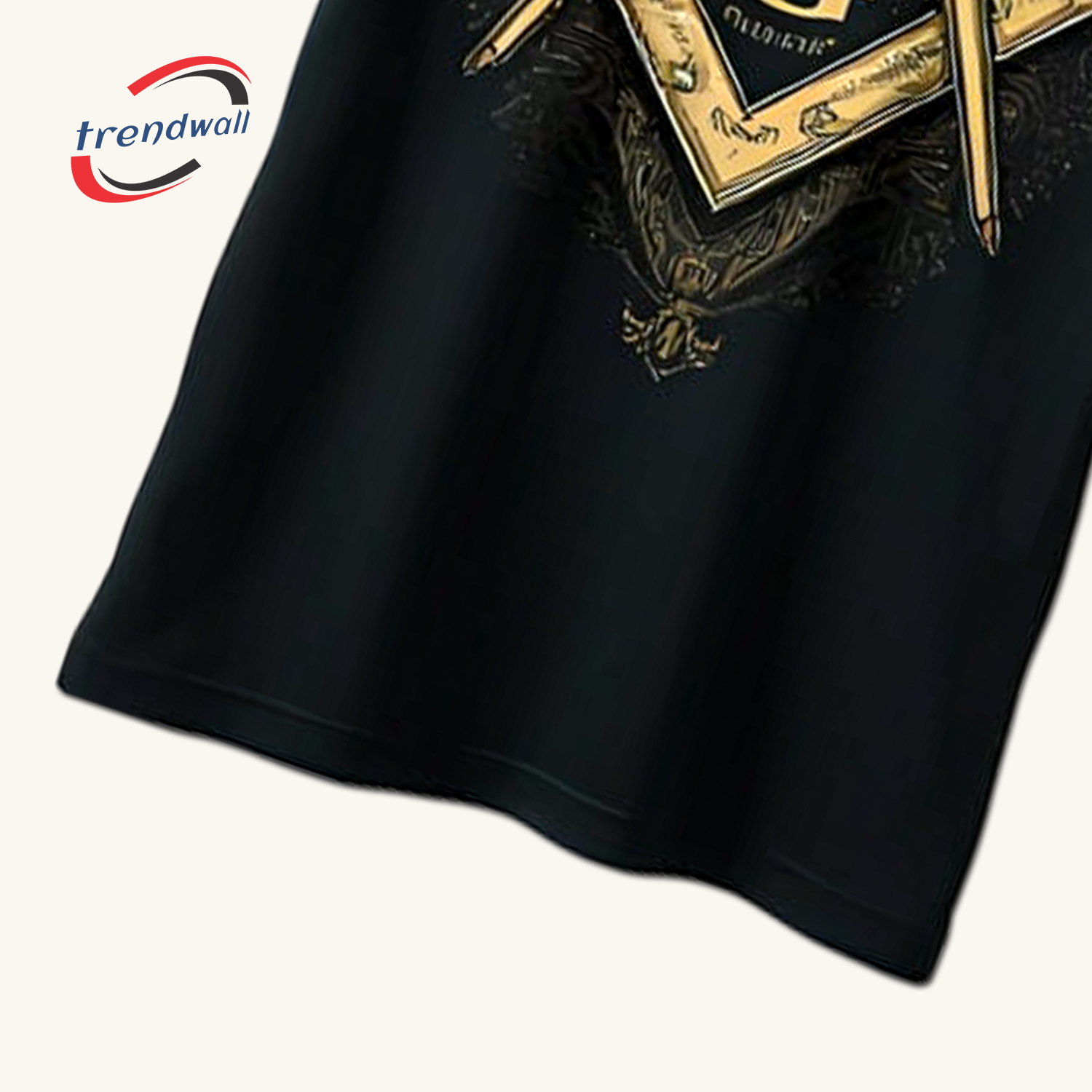 Masonic T-Shirt – Intricate Gold Square & Compass Symbol Unique Design