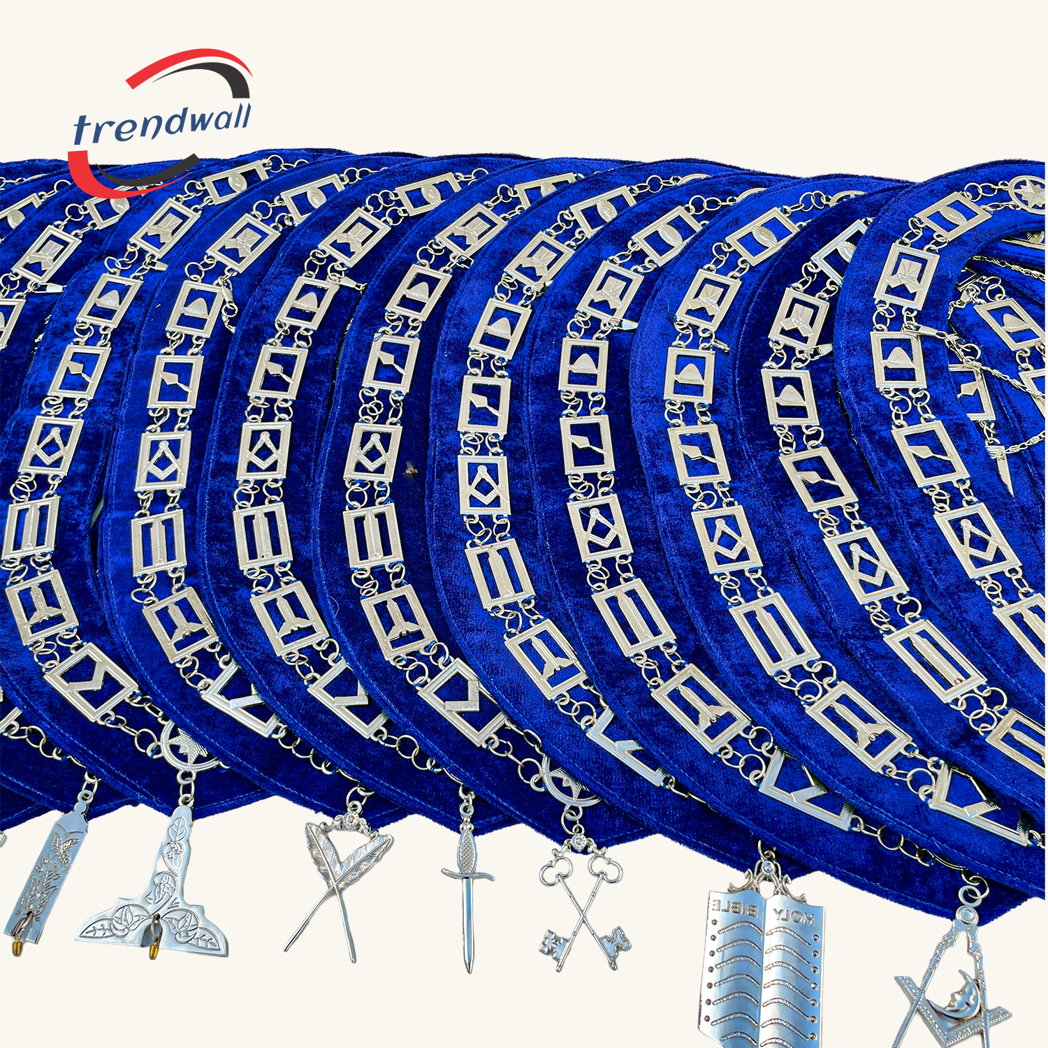 Set of 13 Masonic Chain Collars with Jewels