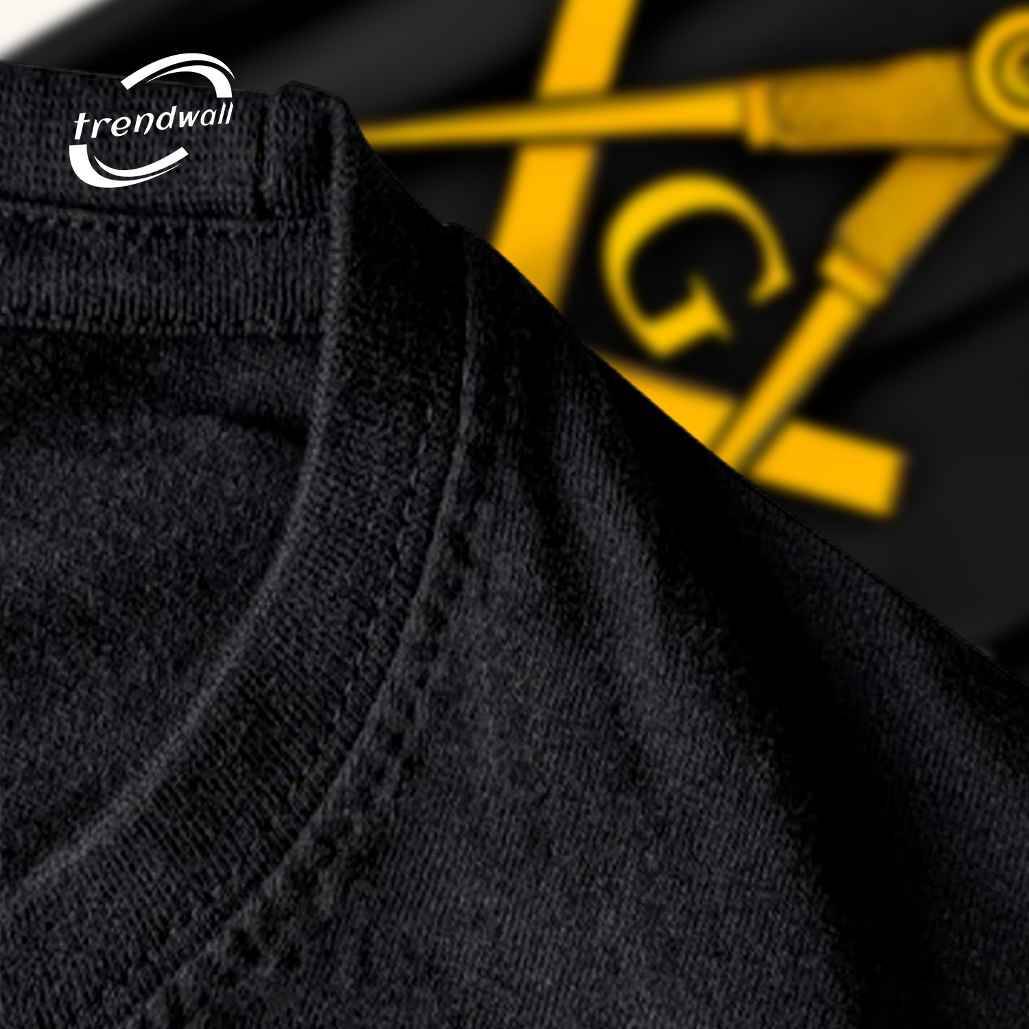 Masonic T-Shirt – Gold Square & Compass Symbol with Graphic Design