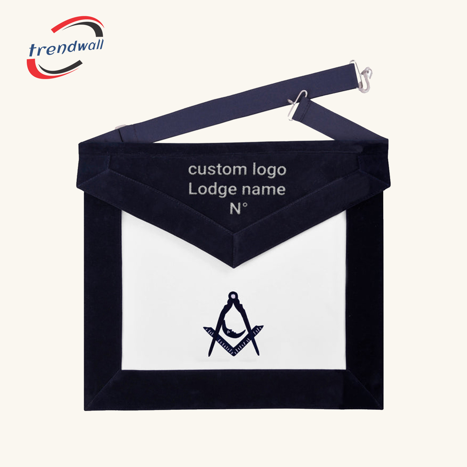Junior Deacon Blue Lodge Officer Apron - Navy Velvet 