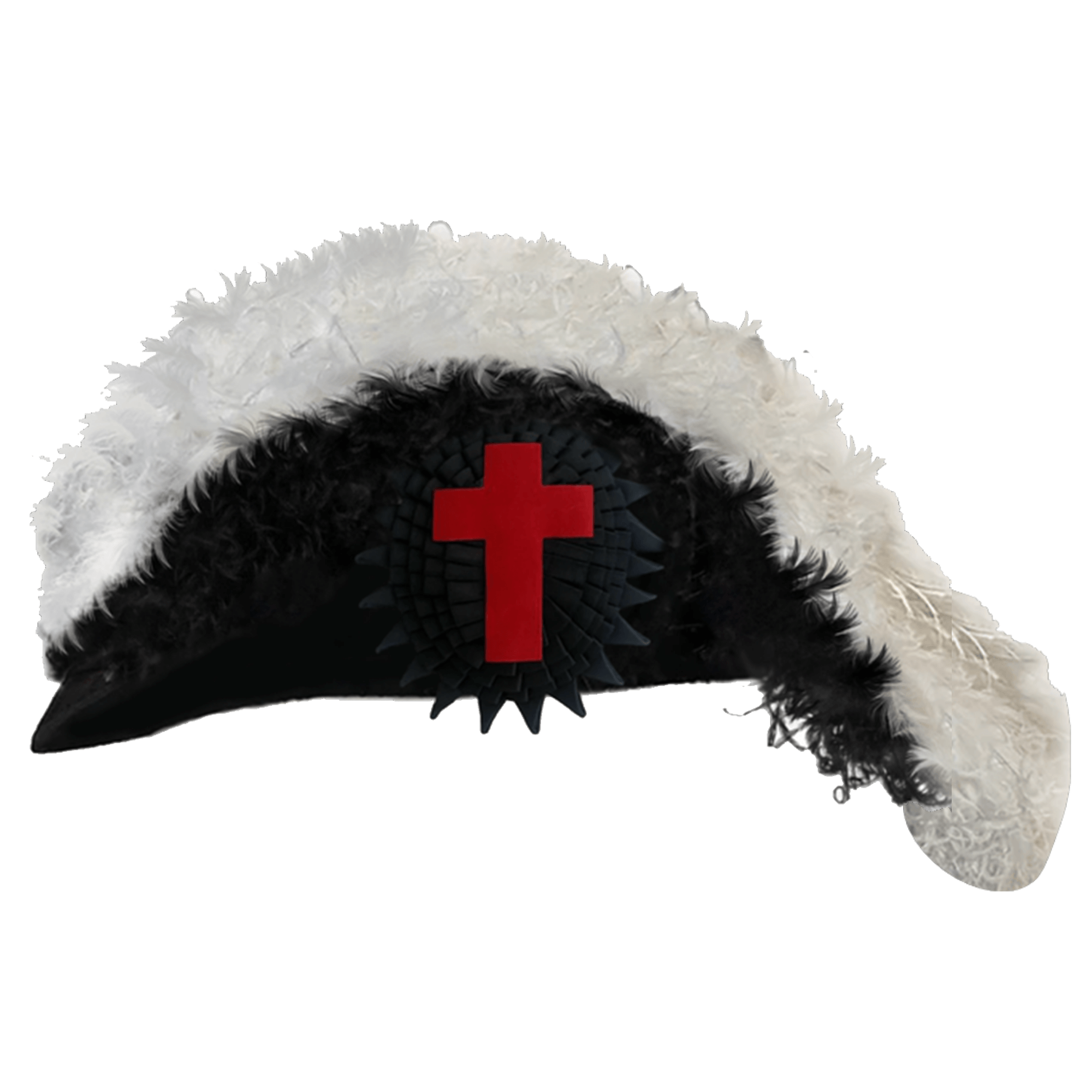 SIR KNIGHT KNIGHTS TEMPLAR COMMANDERY CHAPEAU BLACK UNDERLAYER PLUMES