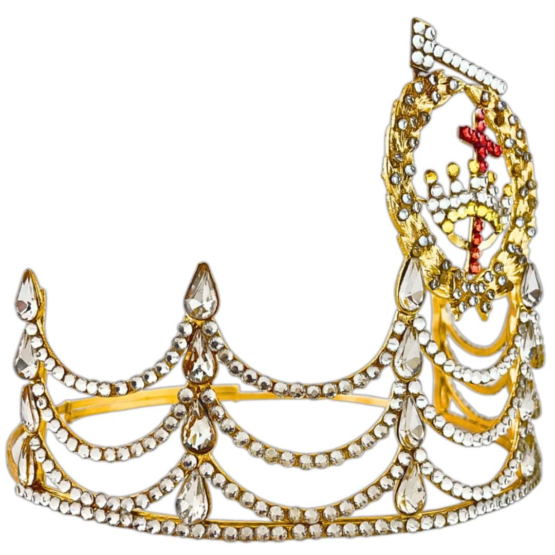 Masonic Lady Knights Templar Crown Gold Tone