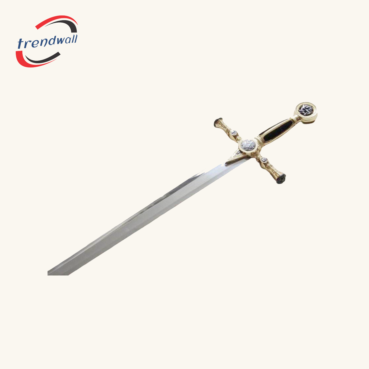 FELLOWCRAFT BLUE LODGE SWORD - SQUARE COMPASS W PLAQUE SILVER TONE