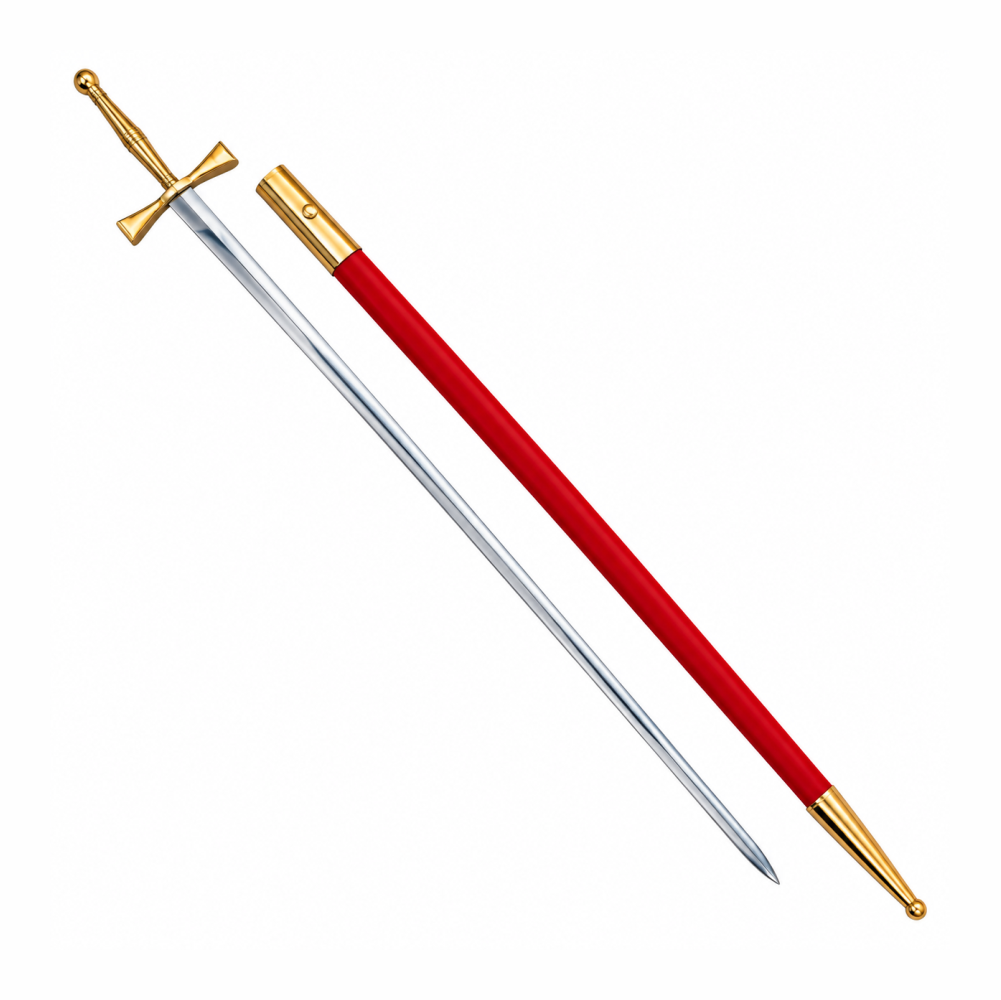 Masonic Sword - Gold Hilt with Red Scabbard