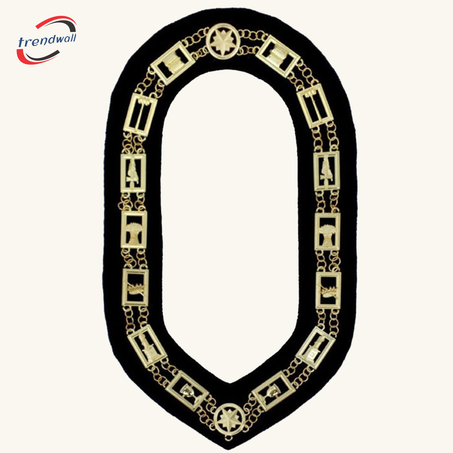 OES Chain Collar - Gold Plated on Black Velvet