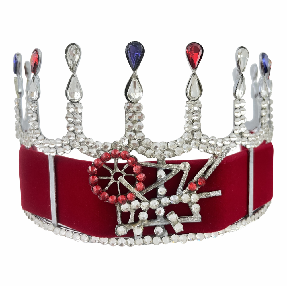 Masonic Heroines Of Jericho Crown Red Velvet + Spinning Wheel Emblem