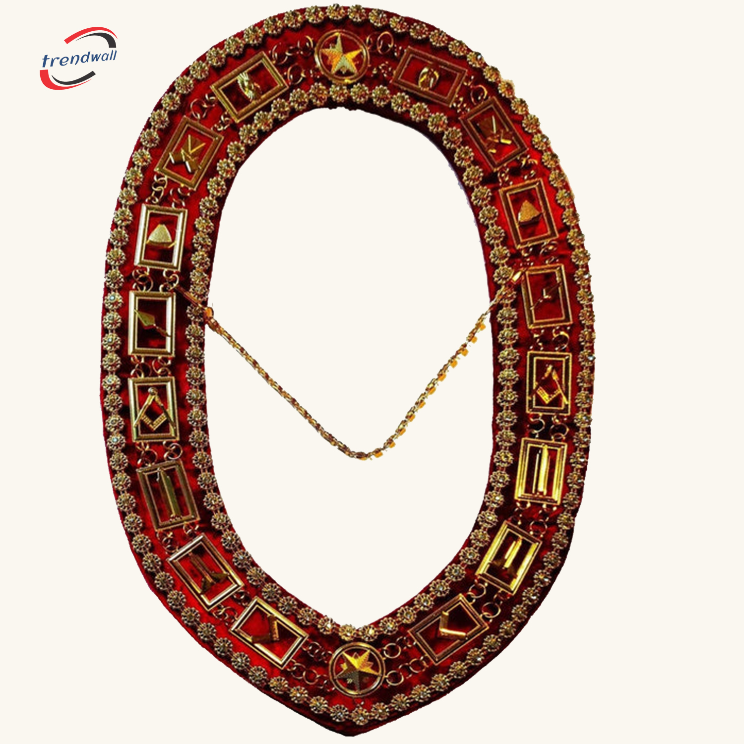 Blue Lodge Red Chain Collar