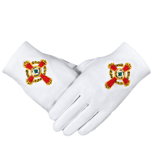 Knight Commander of the Court of Honour Scottish Rite Gloves - White
