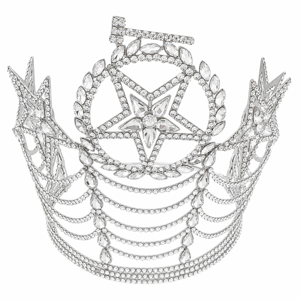Clear Star Grand Crown Silver Tone