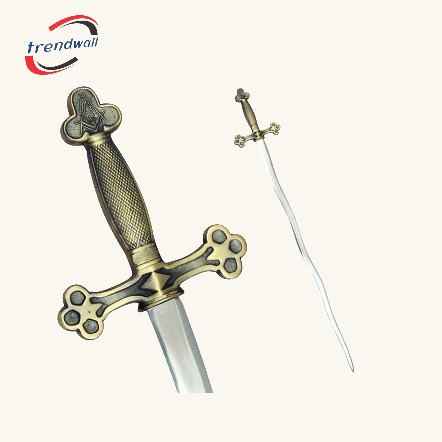 Master Mason Blue Lodge Sword - Square Compass With G and Golden Hilt