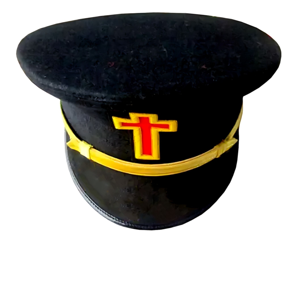Past Commander Knights Templar Commandery Fatigue Cap, Red Cross with Rays