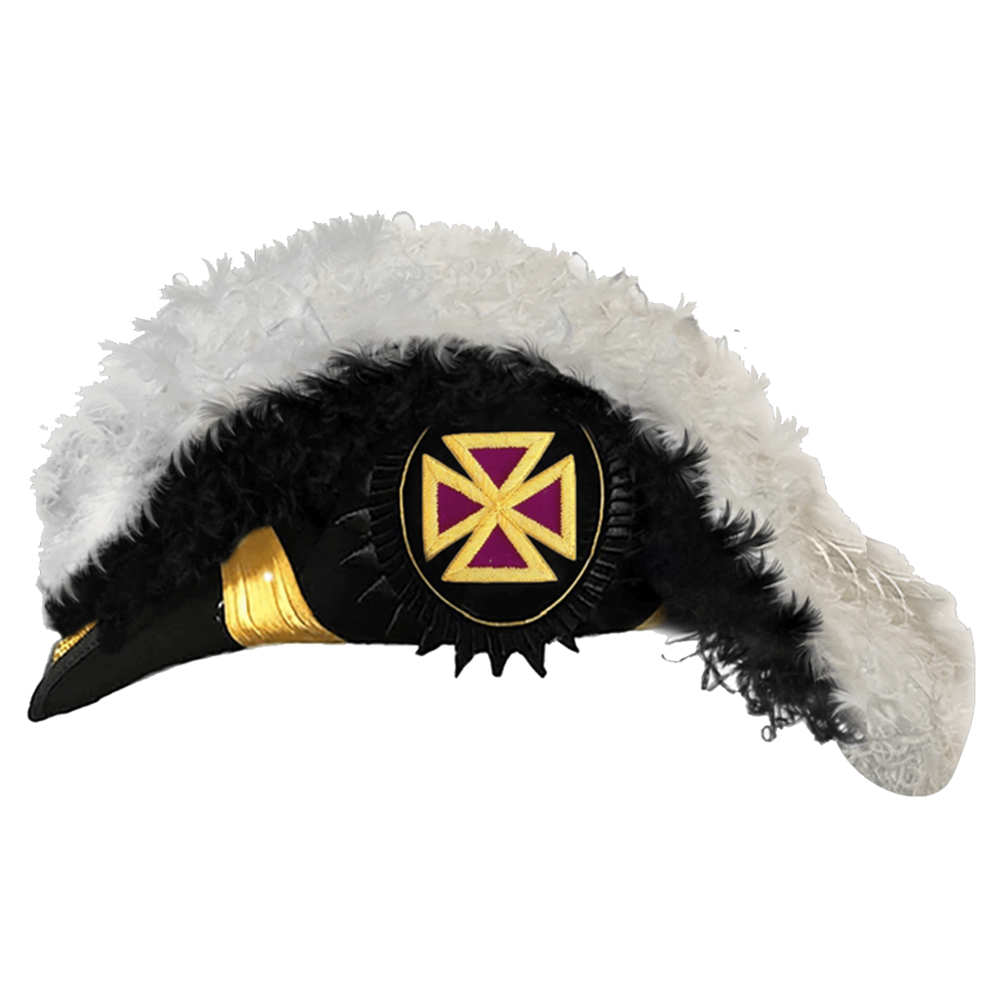 Past Grand Commander Knights Templar Commandery Chapeau Black Underlayer Plumes