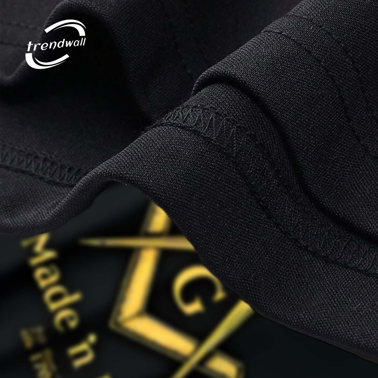 Black Masonic T-Shirt – Gold Compass & Square ‘Made in Hall’ Freemason Design