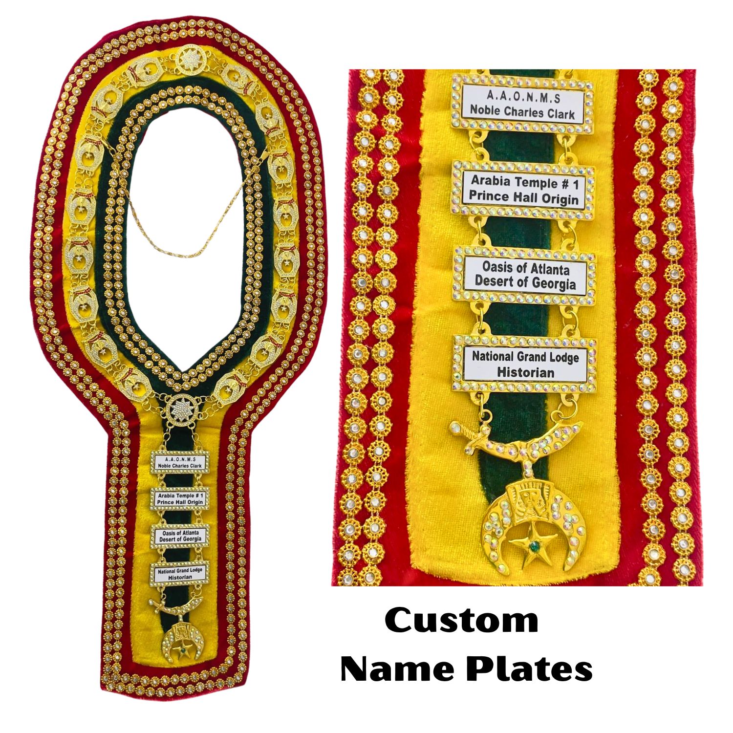 Shriners Tri Color Chain Collar