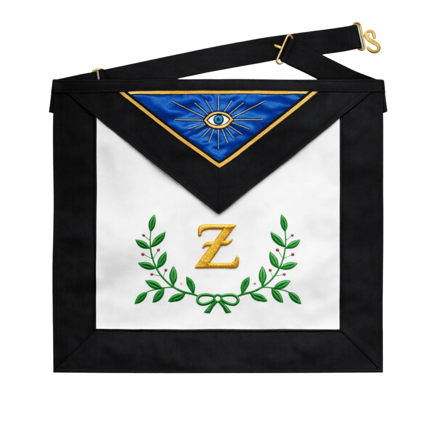 4th Degree Scottish Rite Apron - White, Royal Blue with Black Moire