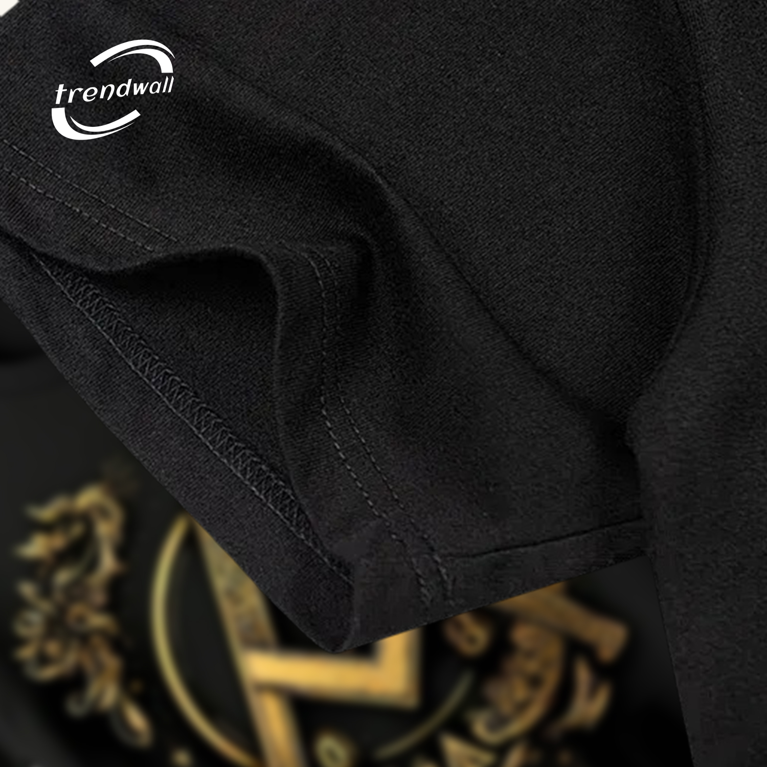 Black Masonic T-Shirt – Gold Compass & Square with All-Seeing Eye Design