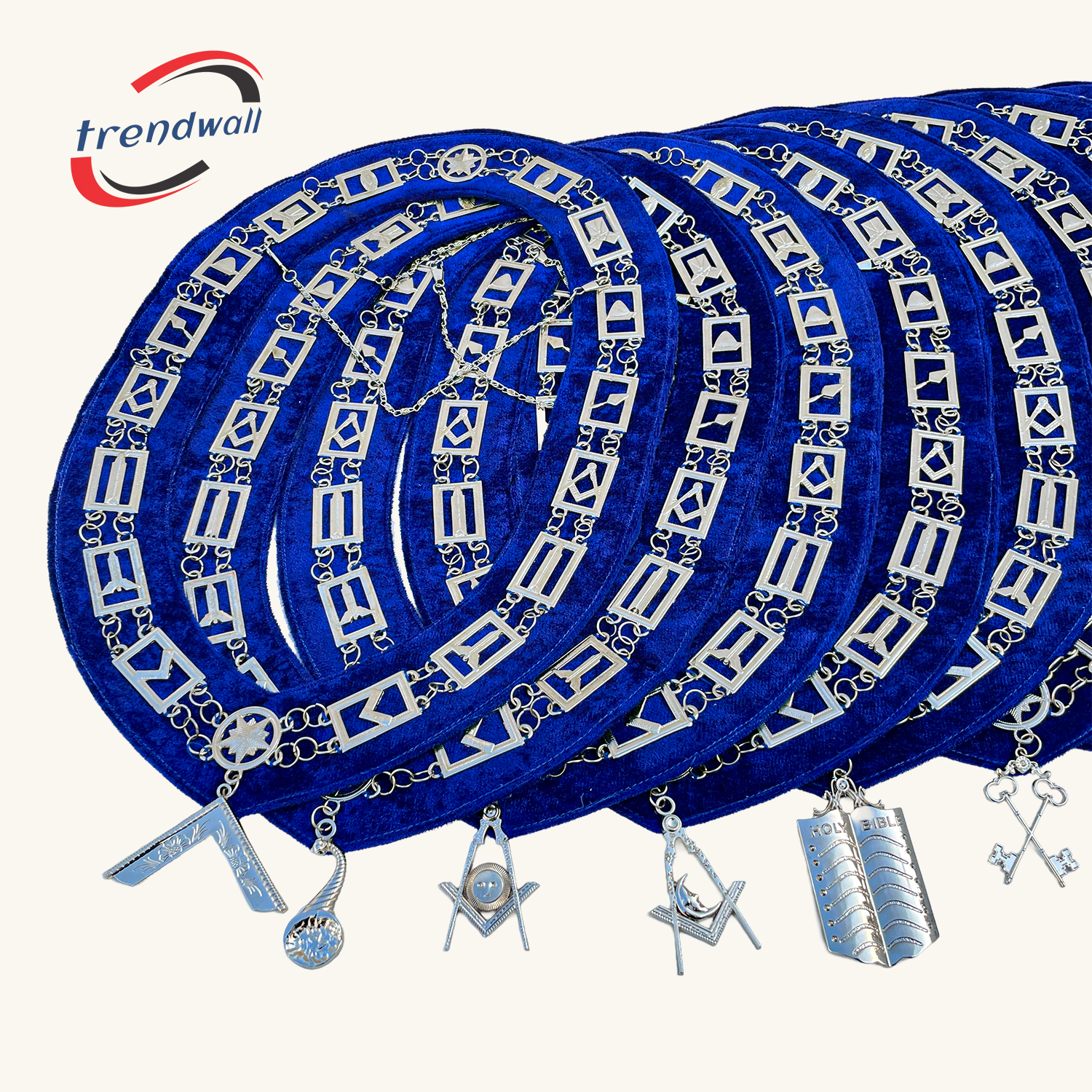 Set of 13 Masonic Chain Collars with Jewels