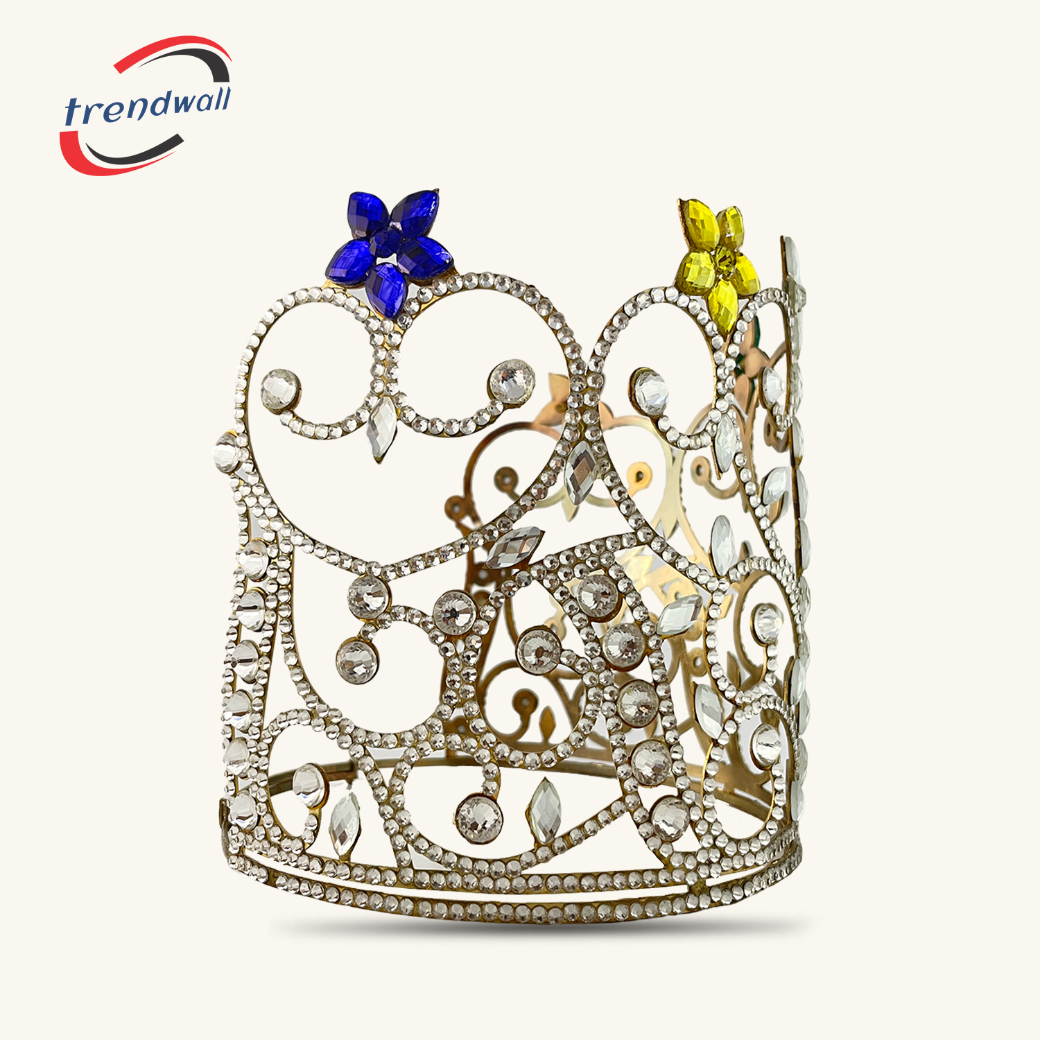 Masonic OES Five Stars Big Tall Crown Latest Style Gold Tone with Case