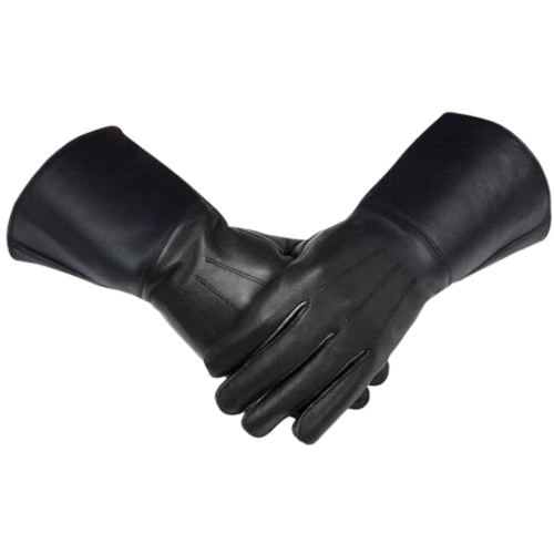 Masonic Gauntlet - Black Piper Drummer Leather