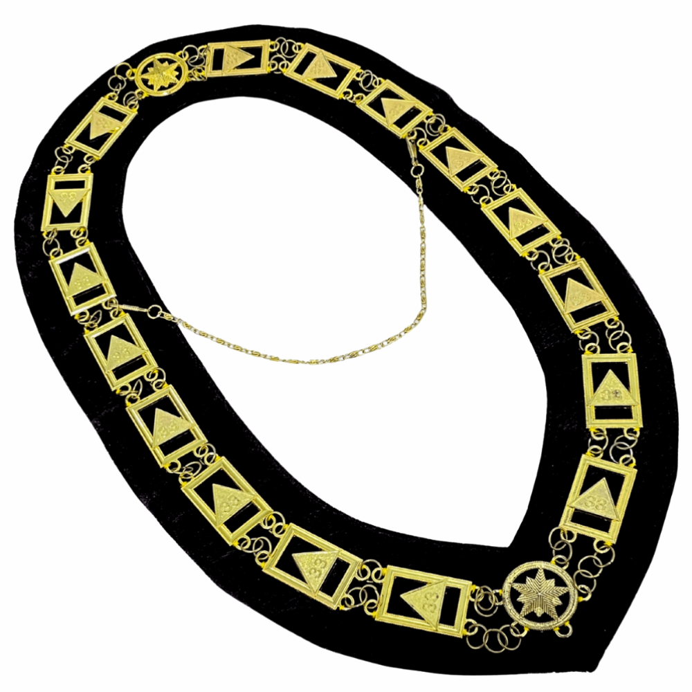Masonic 33rd Degree Scottish Rite Chain Collar Black Backing