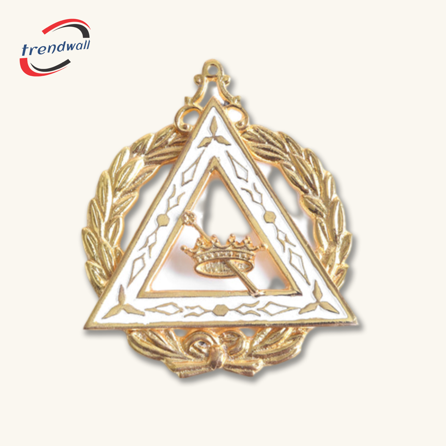 Grand Worthy Esther OES Officer Collar Jewel - Gold Plated With White