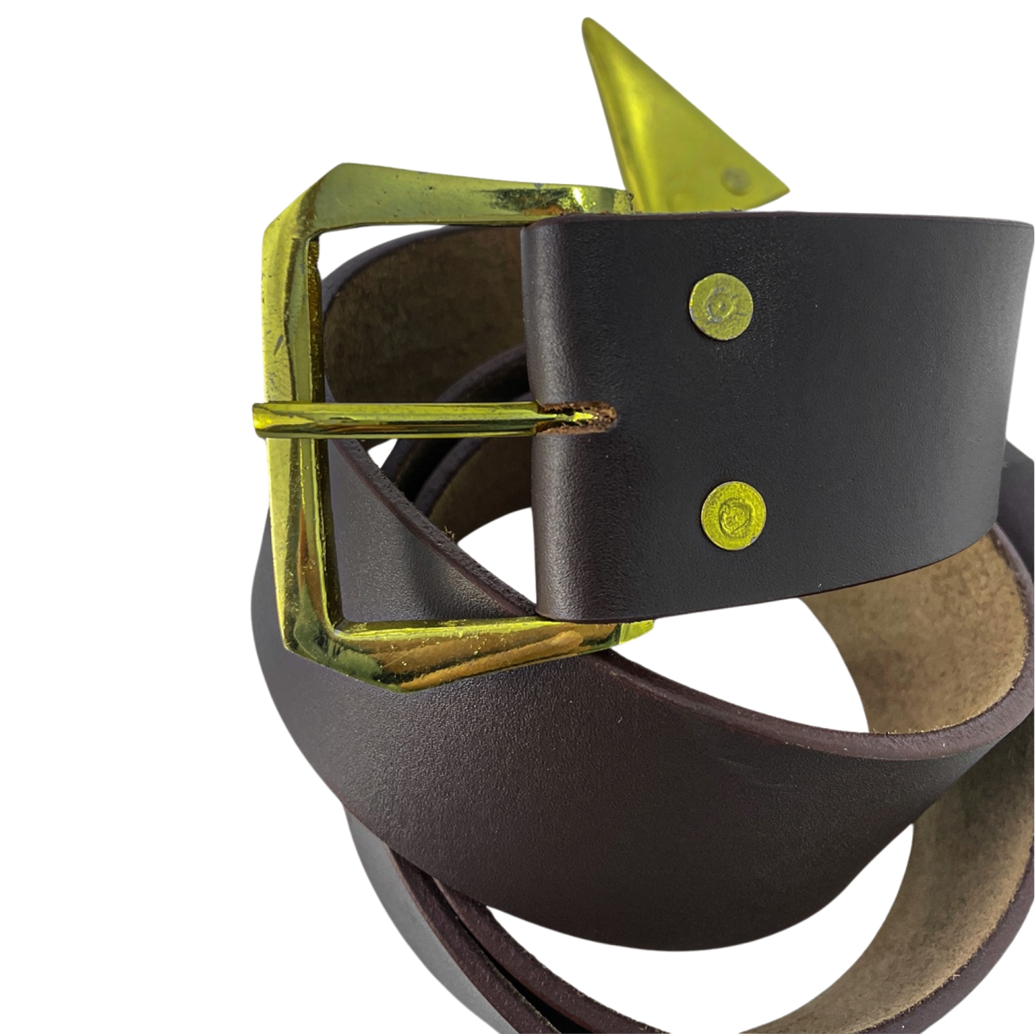 Knights Templar Cowhide Brown Leather Belt