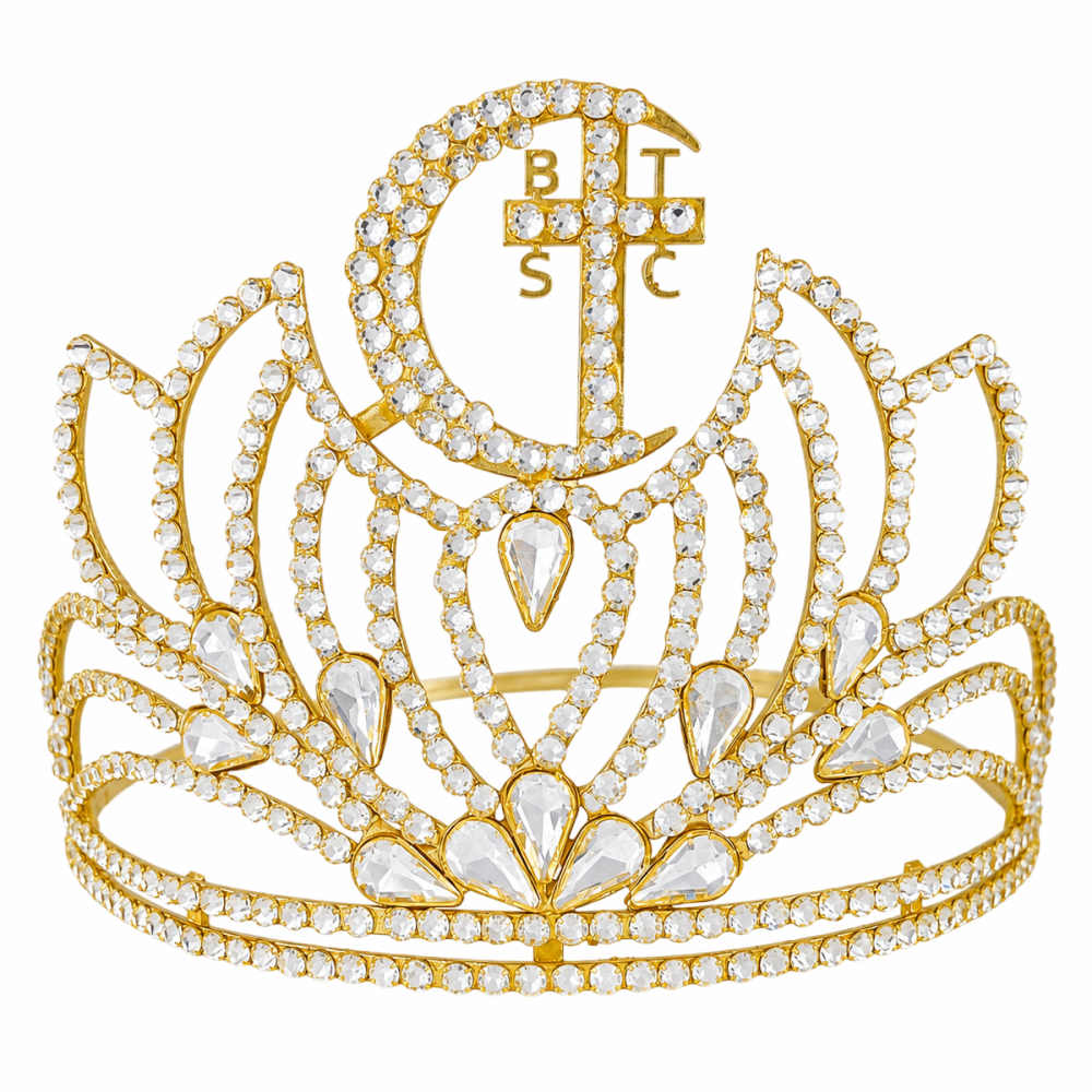 Masonic Lady Knight Templar BTSC Nice Crown – Gold Tone with Rhinestones