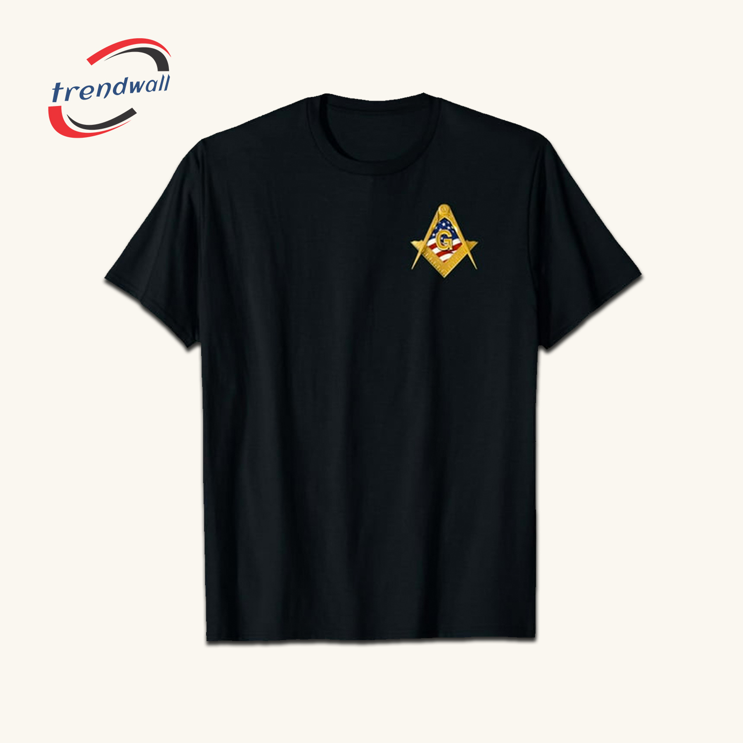 Masonic USA American Flag Square & Compass Freemason T-Shirt