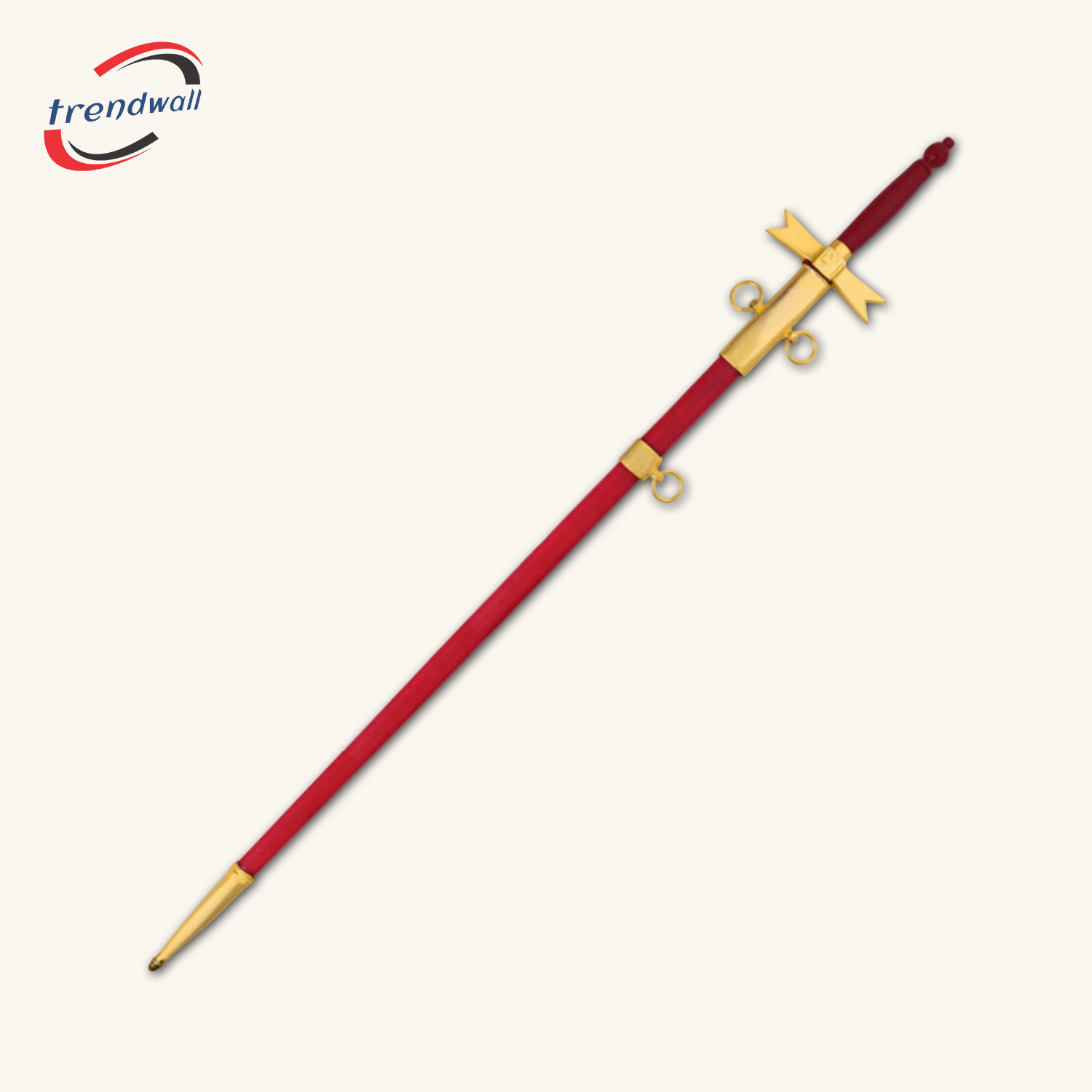 Knights Templar Commandery Sword - Red Hilt and Scabbard