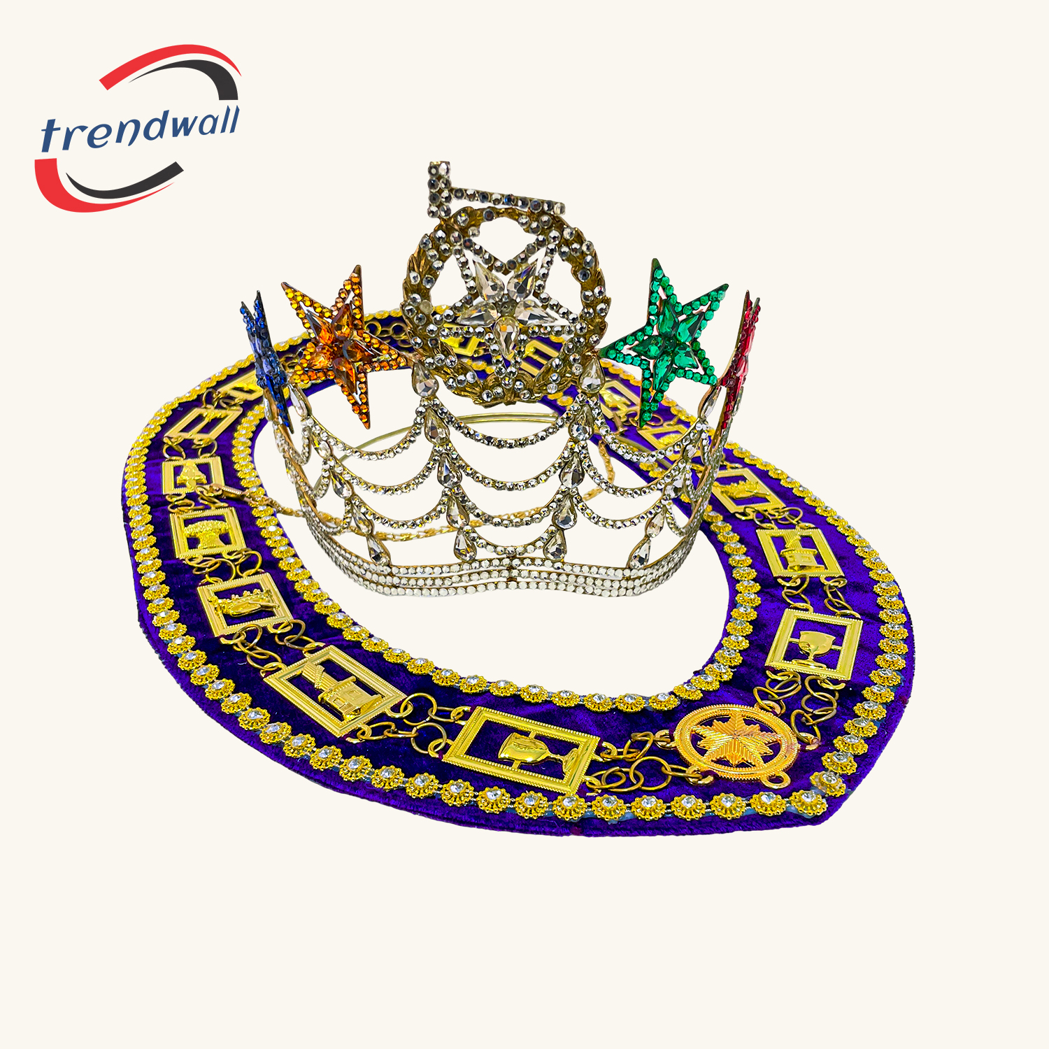 Masonic Grand Worthy Matron Crown with Chain Collar