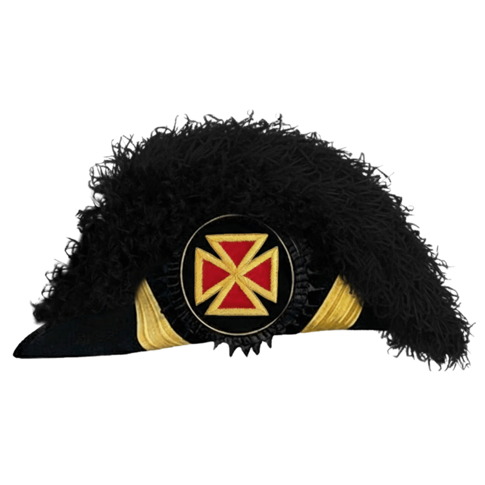 GRAND COMMANDER KNIGHTS TEMPLAR COMMANDERY CHAPEAU BLACK UNDERLAYER PLUMES