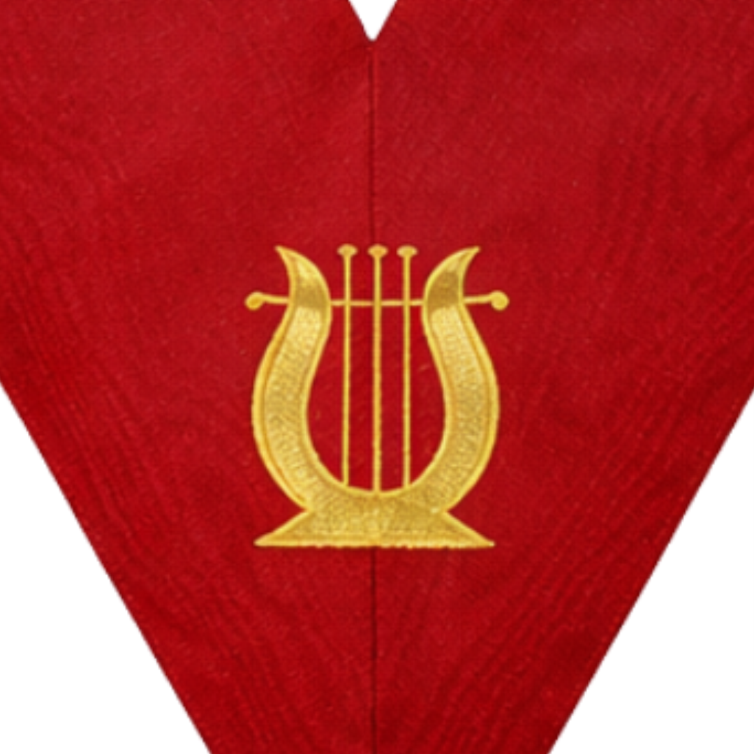  Musician 18th Degree Scottish Rite Collar - Red Moire