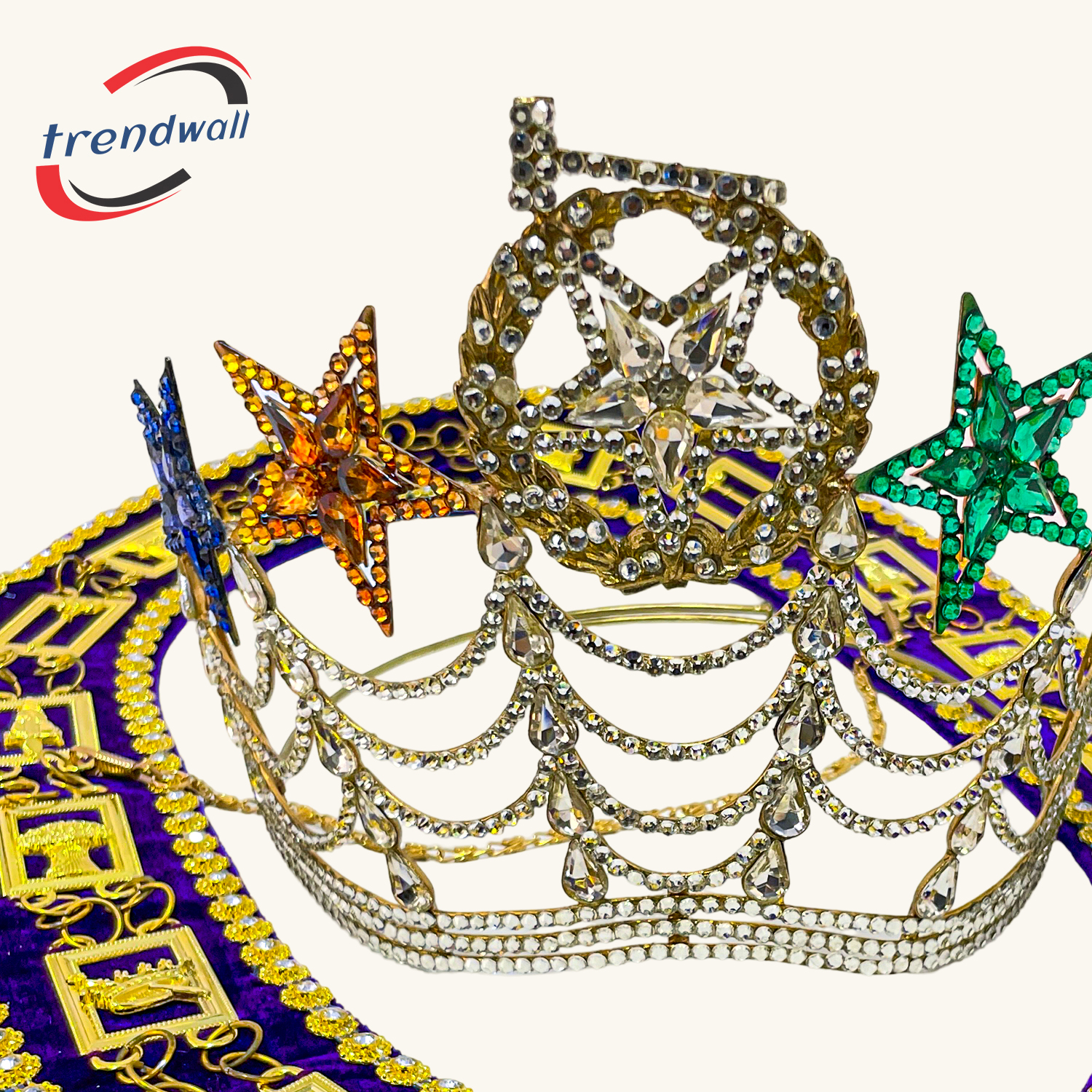 Masonic Grand Worthy Matron Crown with Chain Collar