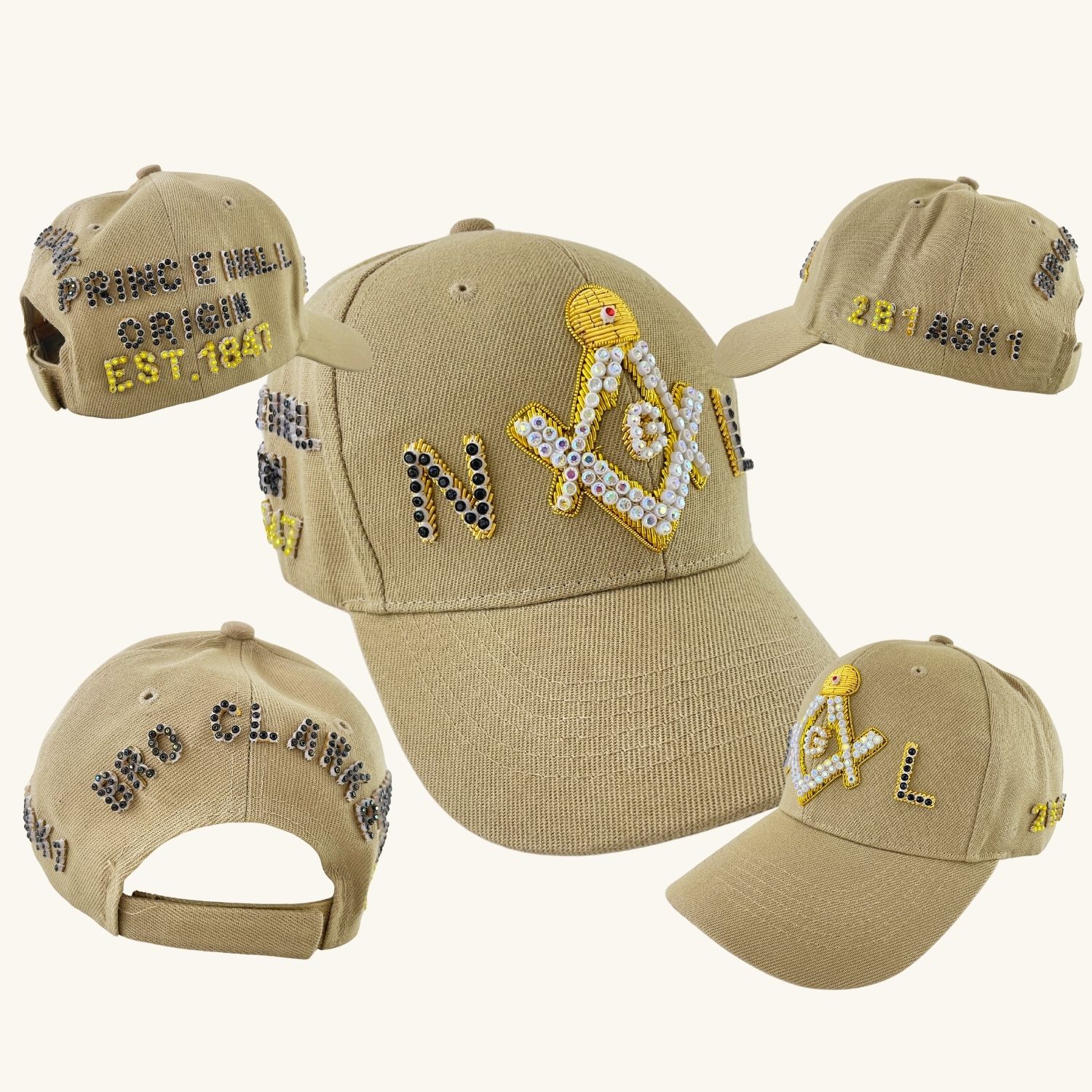 Masonic Blue Lodge Baseball Cap – Square and Compass G with Custom Temple Name