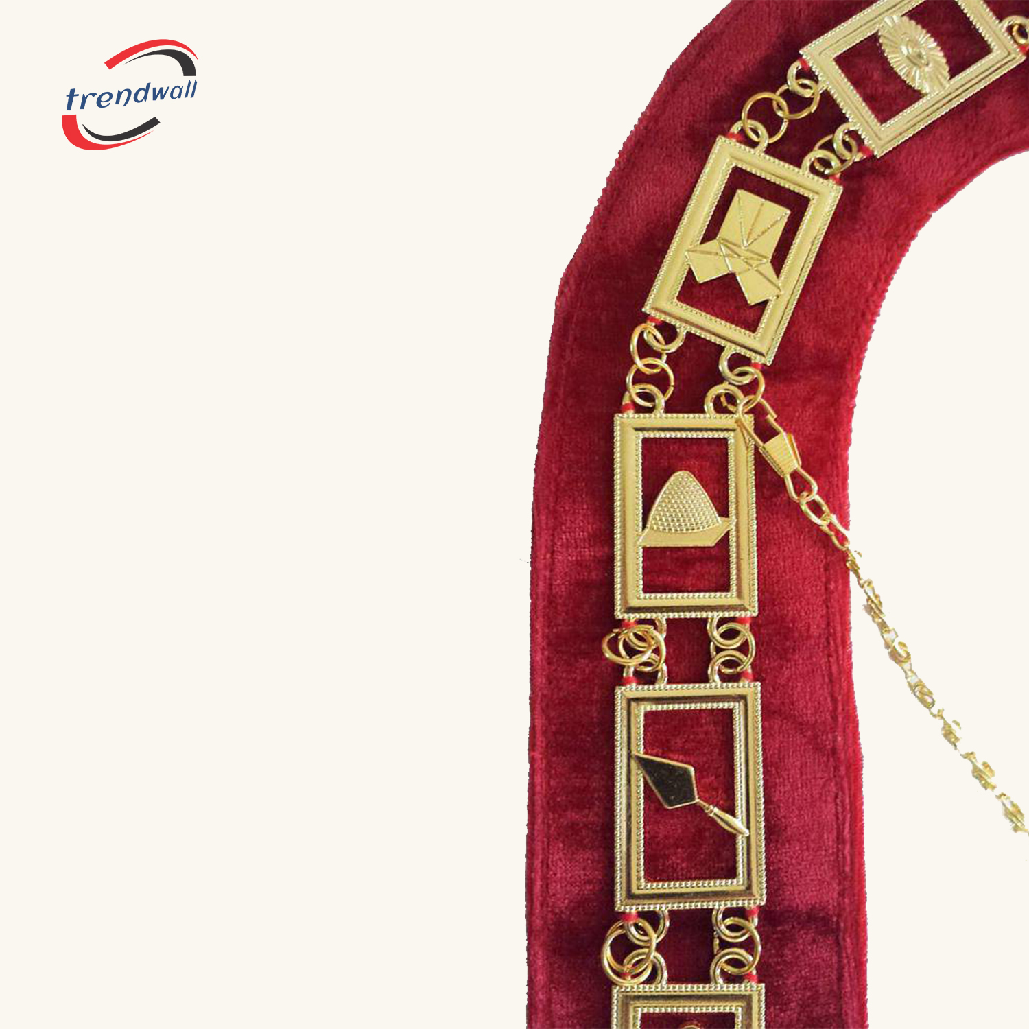 Blue Lodge Chain Collar Red Velvet