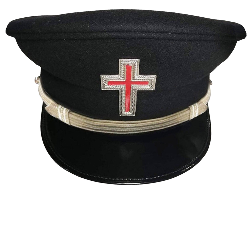 SIR KNIGHT Knights Templar Commandery Fatigue Cap with Silver Vinework