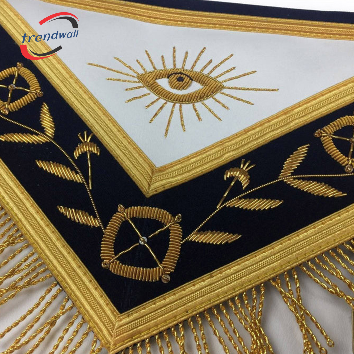 Past Master Blue Lodge Apron - Royal Navy with Gold Fringe