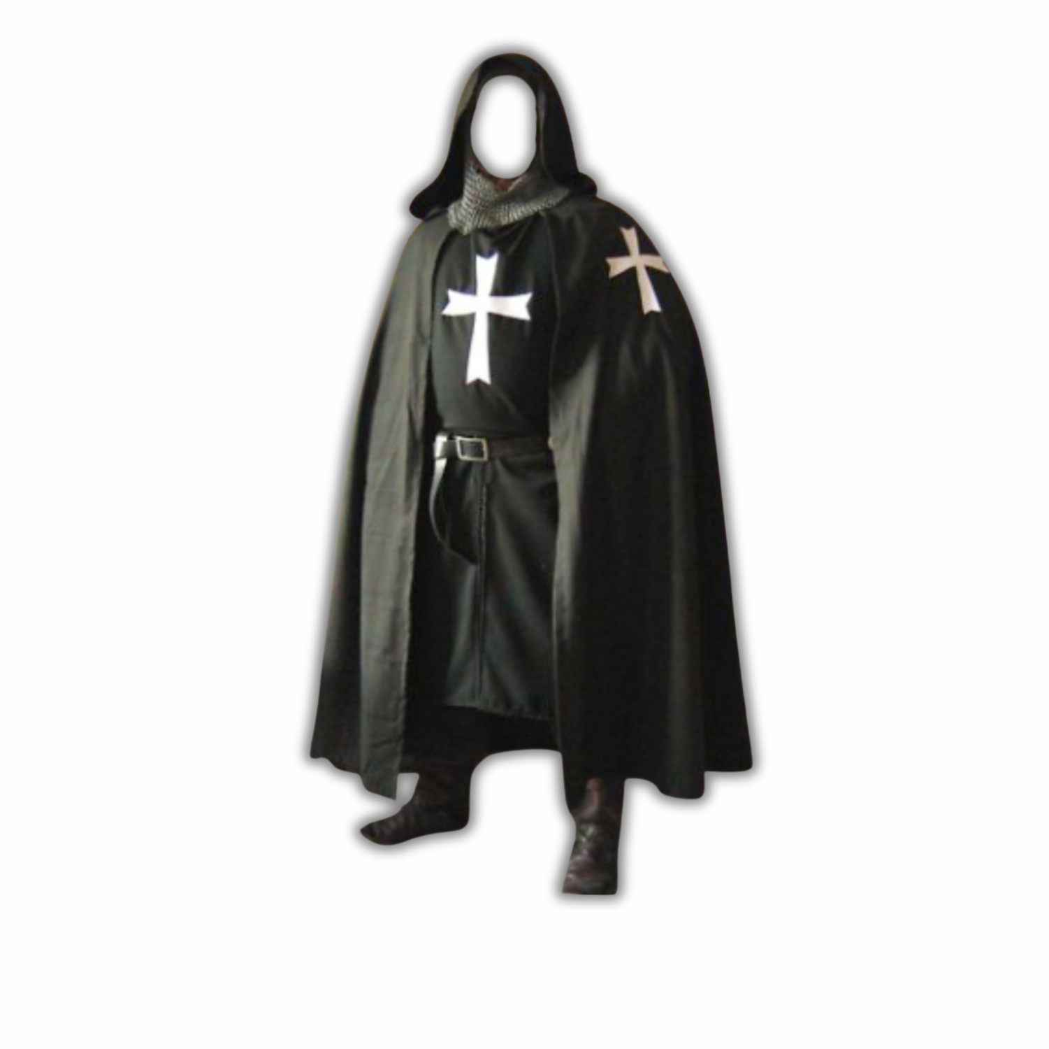 Medieval Knight Templar Hospitaller Hooded Cape