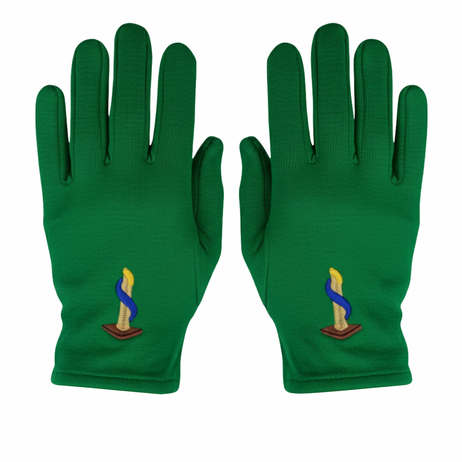 Masonic OES Cotton Gloves with Martha Emblem in Green Color